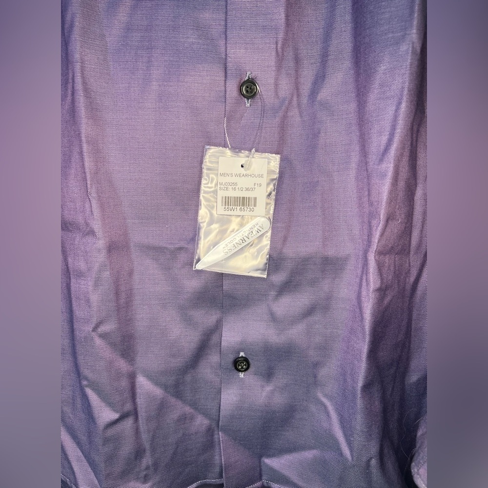Awearness Kenneth Cole Slim Fit Performance Stretch Dress Shirt, Purple - Picture 3 of 6